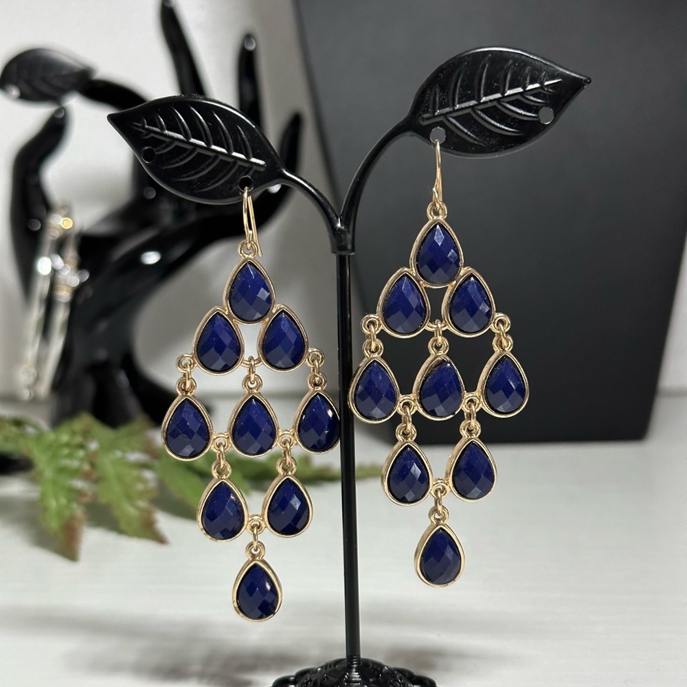 Multi Lapis Lazuli Gemstone Stud Earring - Picture 3 of 5